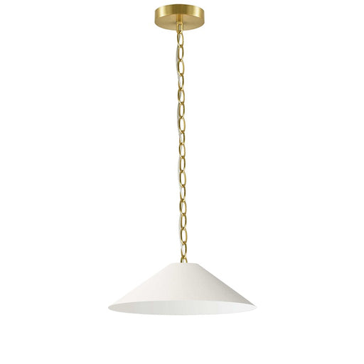 Dainolite Presley 20in 1-Light Pendant | Transitional Aged Brass and Cream Fabric HardBack | Kitchen Island & Dining Room | 20 x 20 | Model PSY-S-AGB-720