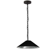 Dainolite Presley 20in 1-Light Small Pendant | Transitional Black & Silver Fabric and HardBack Shade | Kitchen Island & Dining Room | Model PSY-S-MB-697