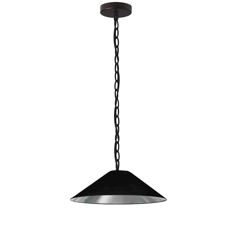 Dainolite Presley 20in 1-Light Small Pendant | Transitional Black & Silver Fabric and HardBack Shade | Kitchen Island & Dining Room | Model PSY-S-MB-697