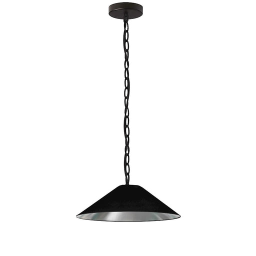 Dainolite Presley 20in 1-Light Small Pendant | Transitional Black & Silver Fabric and HardBack Shade | Kitchen Island & Dining Room | Model PSY-S-MB-697