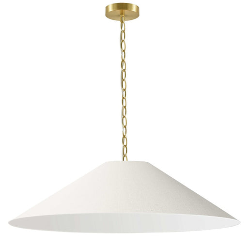 Dainolite Presley 38in 1-Light Pendant | Transitional Aged Brass and Cream HardBack Shade | Kitchen Island & Dining Room | 38 x 38 | Model PSY-XL-AGB-720