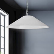 Dainolite Presley 38in 1-Light Pendant | Transitional White Fabric and Matte White Metal | Kitchen Island & Dining Room | 38 x 38 x | Model PSY-XL-MW-790