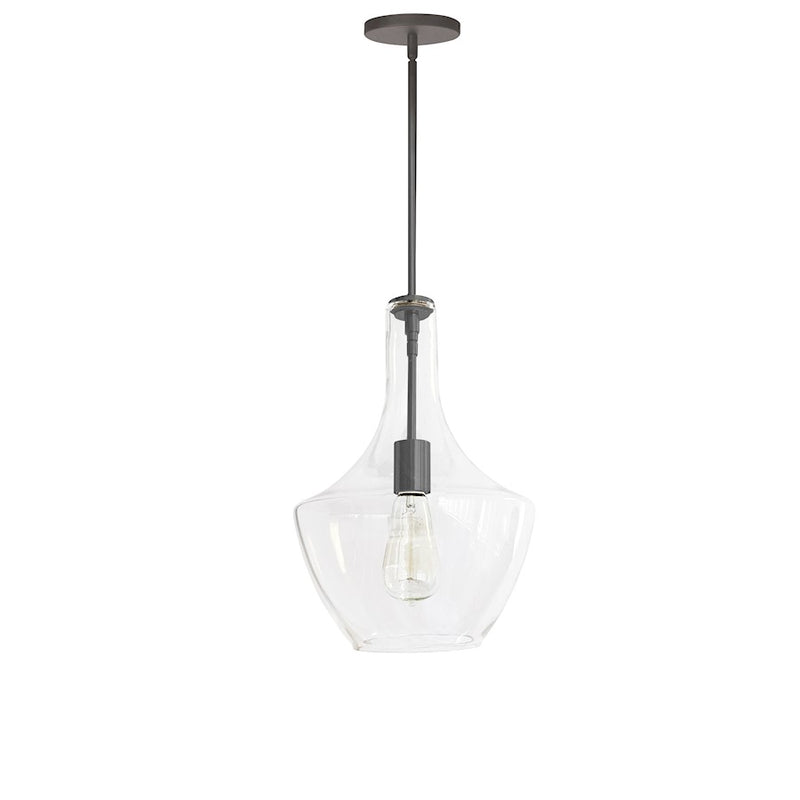 Dainolite Petalite 101P 10in 1-Light Pendant | Matte Black and Clear Glass | Kitchen Island & Dining Room | 10 x 10 x 14 in | Model PTL-101P-MB