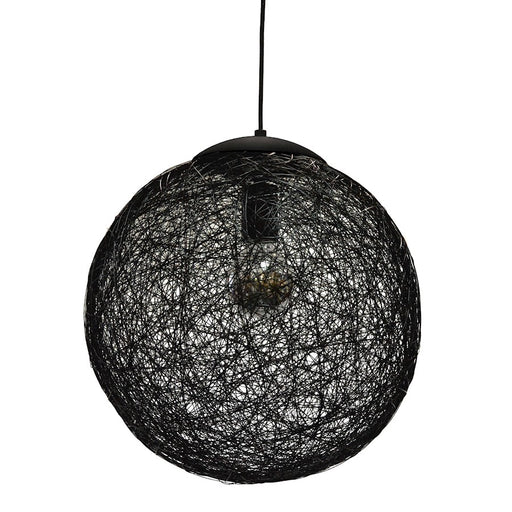 Dainolite Payton 16in 1-Light Pendant | Industrial Matte Black Metal and Vintage Edison Bulb | Kitchen Island & Dining Room | 16 x 16 | Model PTN-151P-BK