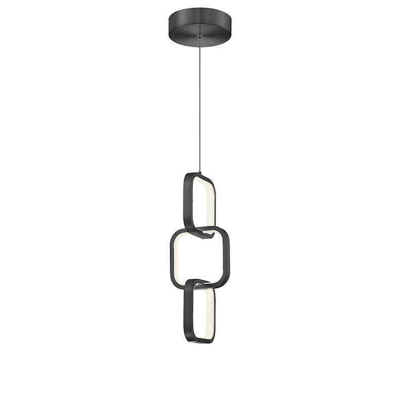 Dainolite Patsy 6in 1-Light LED Pendant | Modern Matte Black and White Silicone | Kitchen & Dinette | 6 x 6 x 15 in | Model PTY-1522LEDP-MB