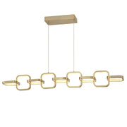 Dainolite Patsy 43in 1-Light LED Horizontal Pendant | Transitional Aged Brass and White Silicone | Kitchen Island & Dining | Model PTY-4359LEDHP-AGB