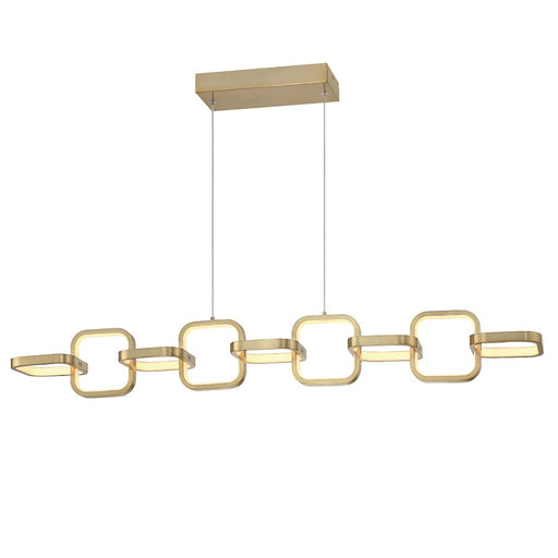 Dainolite Patsy 43in 1-Light LED Horizontal Pendant | Transitional Aged Brass and White Silicone | Kitchen Island & Dining | Model PTY-4359LEDHP-AGB
