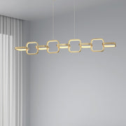 Dainolite Patsy 43in 1-Light LED Horizontal Pendant | Transitional Aged Brass and White Silicone | Kitchen Island & Dining | Model PTY-4359LEDHP-AGB