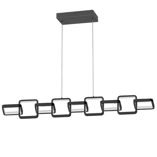 Dainolite Patsy 43in 1-Light LED Horizontal Pendant | Transitional Matte Black and White Silicone | Kitchen Island & Dining | Model PTY-4359LEDHP-MB