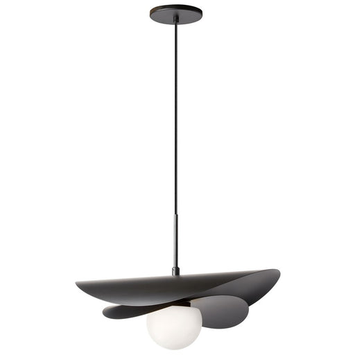 Dainolite Paven 20in 1-Light LED Pendant | Transitional Matte Black Metal | Foyer & Dining Room Accent | 20 x 20 x 20 in | Model PVN-2012LEDP-MB