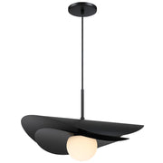 Dainolite Paven 20in 1-Light LED Pendant | Transitional Matte Black Metal | Foyer & Dining Room Accent | 20 x 20 x 20 in | Model PVN-2012LEDP-MB