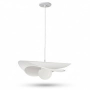 Dainolite Paven 20in 1-Light LED Pendant | Contemporary Matte White Metal and Opal Glass | Kitchen Island & Dining Room | 20 x 20 | Model PVN-2012LEDP-MW