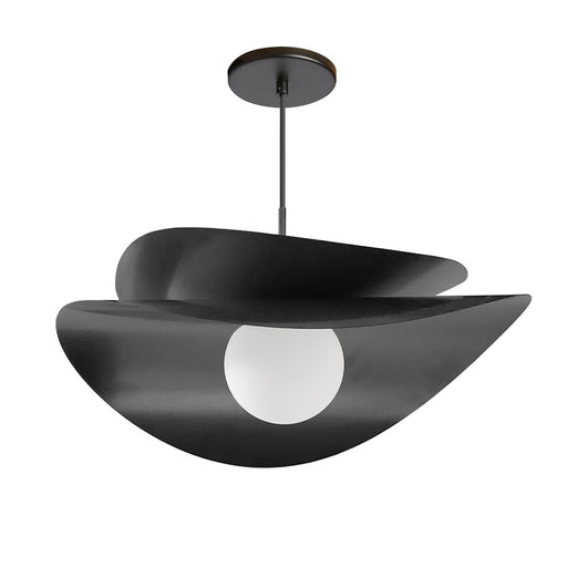 Dainolite Paven 20in 1-Light LED Pendant | Contemporary Matte Black Metal | Kitchen & Dining Room | 20 x 20 x 12 in | Model PVN-2015LEDP-MB