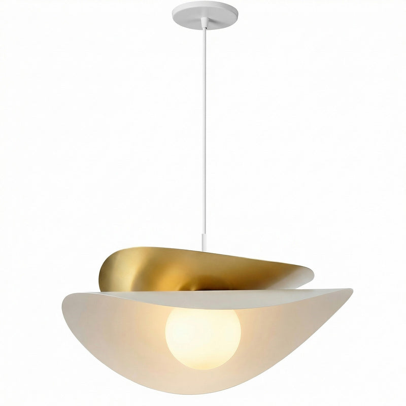 Dainolite Paven 20in 1-Light LED Pendant | Contemporary Matte White Metal and Opal Glass | Kitchen Island & Dining Room | 20 x | Model PVN-2015LEDP-MW-AGB