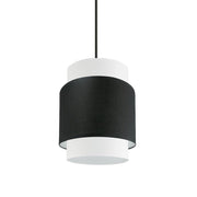 Dainolite Priya 10in 1-Light Pendant | Contemporary Matte Black and Black & White Fabric | Kitchen Island & Dining Room | 10 x 10 x | Model PYA-141P-MB-BW