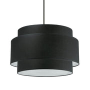 Dainolite Priya 22in 4-Light Chandelier | Contemporary Matte Black and Black Fabric Drum | Dining Room & Living Room | Model PYA-224C-MB-BK