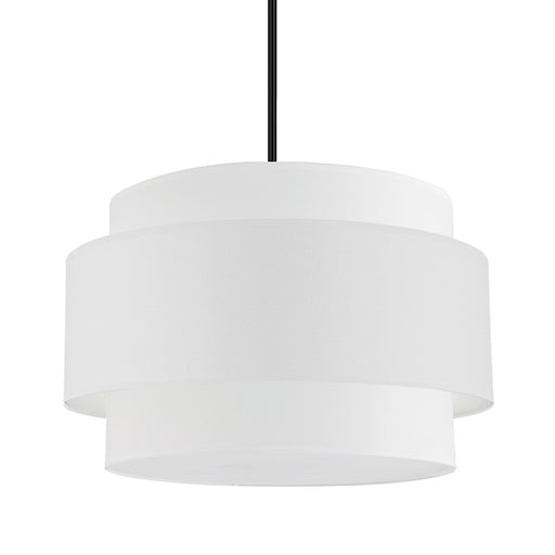 Dainolite Priya 22in 4-Light Pendant | Contemporary Matte Black and White Fabric Shade | Kitchen Island & Dining Room | Model PYA-224C-MB-WH