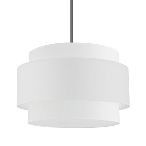 Dainolite Priya 22in 4-Light Pendant | Contemporary Polished Chrome and White Fabric Shade | Kitchen Island & Dining Room | Model PYA-224C-PC-WH