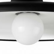 Dainolite Quentin 12in 1-Light Flush Mount | Contemporary Matte Black Metal Shade | Living Room, Bedroom & Bathroom Ceiling Light | Model QTN-121SF-MB