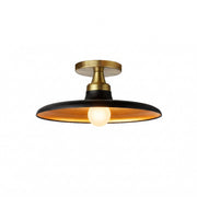 Dainolite Quentin 12in 1-Light Flush Mount | Contemporary Aged Brass Metal Shade | Living Room & Bedroom Ceiling Light | 12 x 12 | Model QTN-121SF-MB-AGB