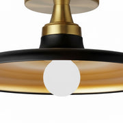 Dainolite Quentin 12in 1-Light Flush Mount | Contemporary Aged Brass Metal Shade | Living Room & Bedroom Ceiling Light | 12 x 12 | Model QTN-121SF-MB-AGB