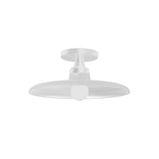 Dainolite Quentin 12in 1-Light Flush Mount | Contemporary Matte White Metal Shade | Living Room, Bedroom & Bathroom Ceiling Light | Model QTN-121SF-MW