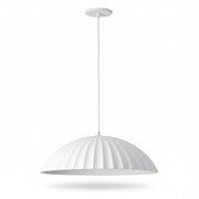 Dainolite Rain 19.25in 1-Light Pendant | Transitional Matte White Metal and Plaster Shade | Kitchen Island & Dining Room | 19.25 x | Model RAI-201P-MW