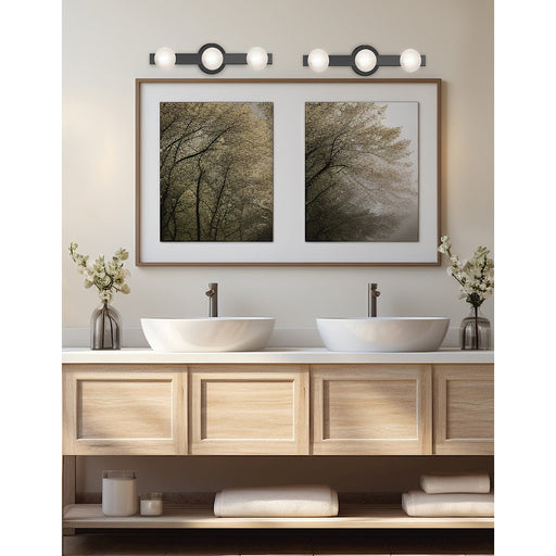 Dainolite Raleigh 3 Light Bath/Vanity, Matte Black/White