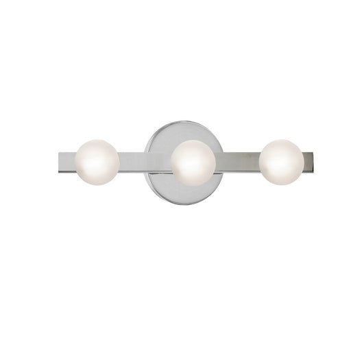 Dainolite Raleigh 16in 3-Light Vanity Light | Modern Polished Chrome and White Glass | Bathroom Vanity | 4.5 x 16 x 4.75 in | Model RAL-163W-PC