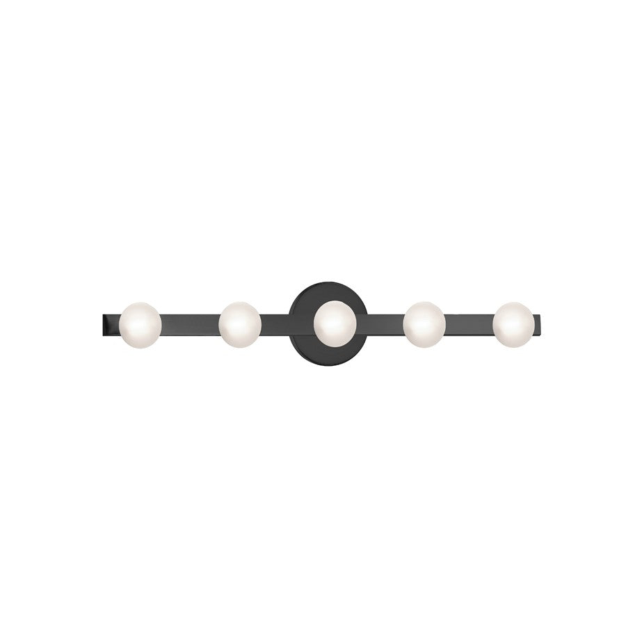 Dainolite Raleigh 5 Light Bath/Vanity, Matte Black/White