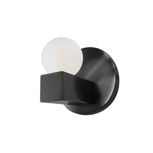 Dainolite Raleigh 1 Light Bath/Vanity, Matte Black/White