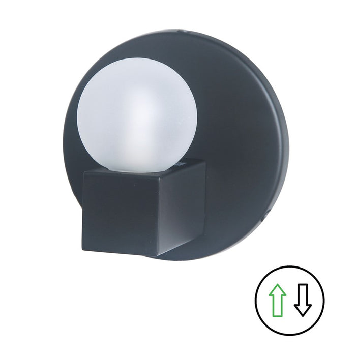 Dainolite Raleigh 1 Light Bath/Vanity, Matte Black/White