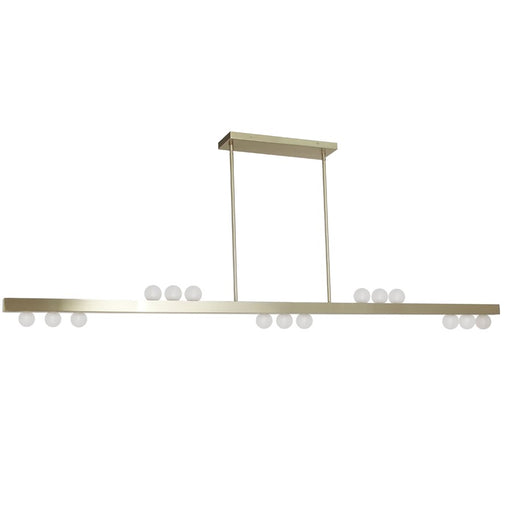 Dainolite Raleigh 15 Light Linear Pendant, Aged Brass/White