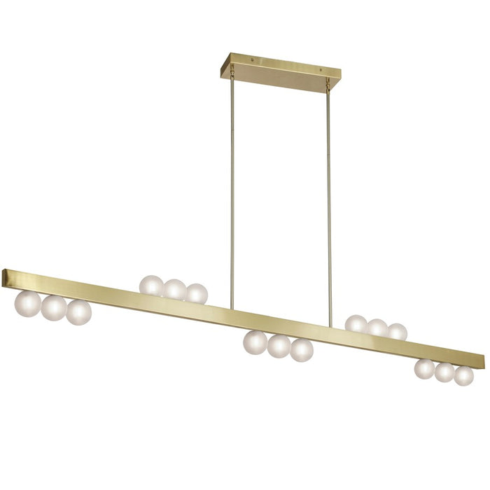 Dainolite Raleigh 15 Light Linear Pendant, Aged Brass/White
