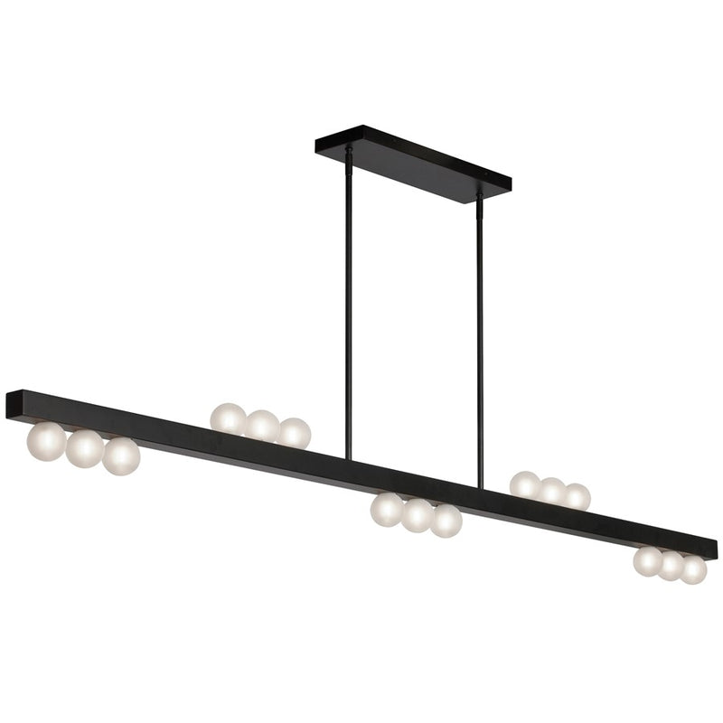 Dainolite Raleigh 15 Light Linear Pendant, Matte Black/White