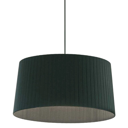 Dainolite Ramira 24in 1-Light Pendant | Transitional Matte Black and Black Ribbon Shade | Entryway & Hallway | 24 x 24 x 12 in | Model RAM-241P-MB-BK