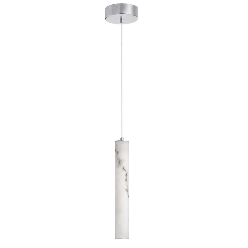 Dainolite Reuben 1 Light LED Pendant, Polished Chrome/White