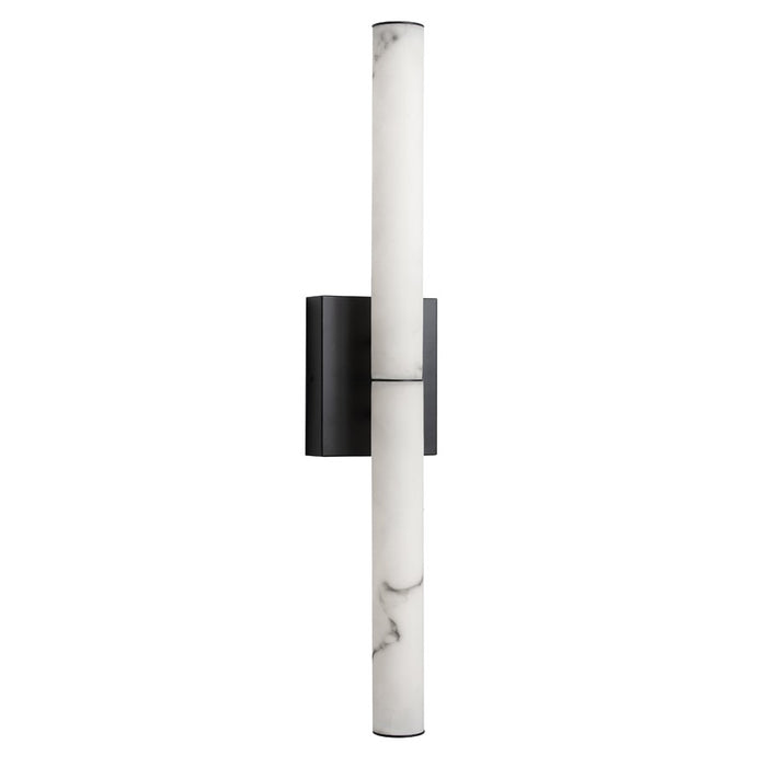 Dainolite Reuben 1 Light Wall Sconce, Matte Black/White