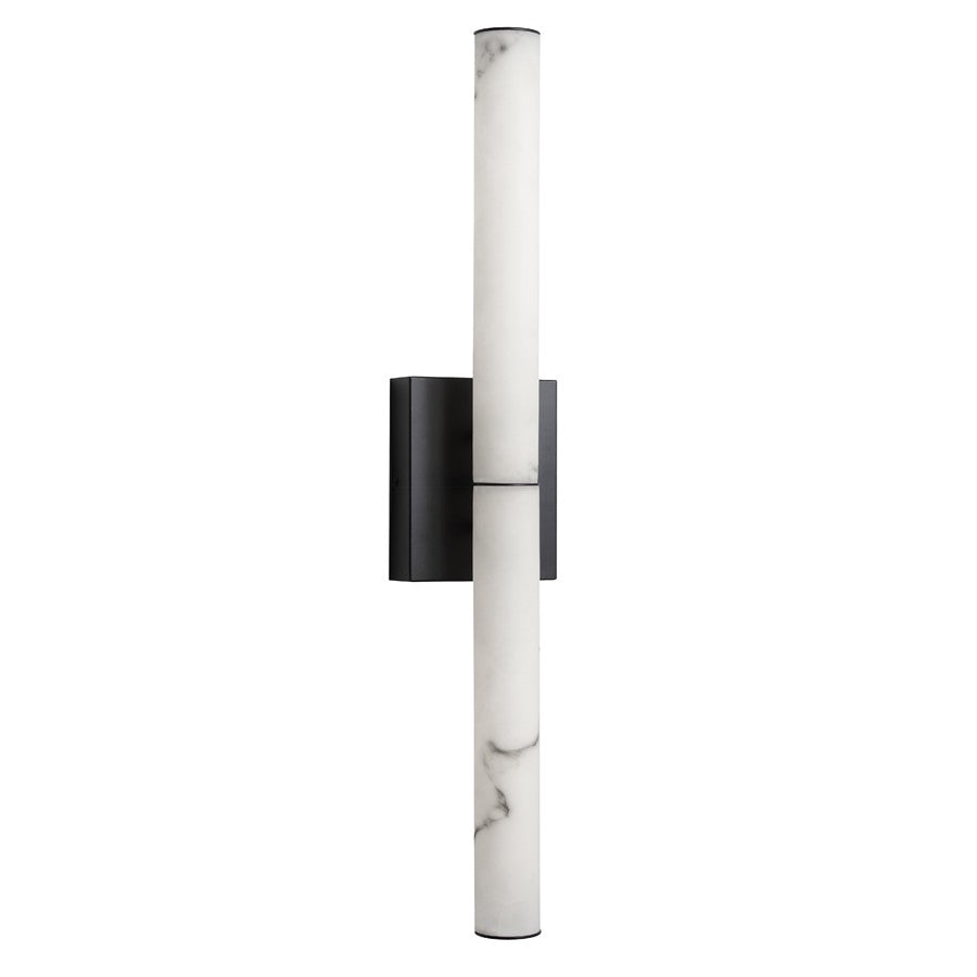 Dainolite Reuben 1 Light Wall Sconce, Matte Black/White