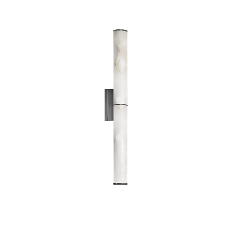 Dainolite Reuben 24in 1-Light LED Wall Sconce | Contemporary Matte Black and White Faux Alabaster | Bedroom & Powder Room | Model RBN-2420W-MB-ALB