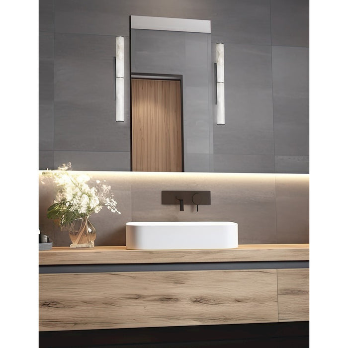 Dainolite Reuben 1 Light Wall Sconce, Matte Black/White