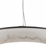 Dainolite Reuben 27in 1-Light LED Pendant | Contemporary Matte Black and Faux Alabaster Acrylic | Dining Room & Living Room | Model RBN-2768LEDP-MB-ALB