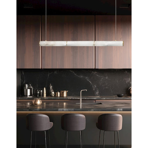 Dainolite Reuben 1 Light LED Linear Pendant, Brass/White