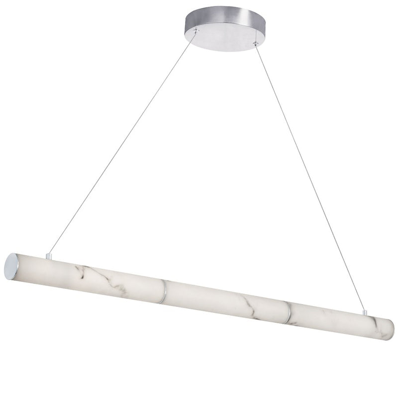 Dainolite Reuben 1 Light LED Linear Pendant, Chrome/White