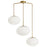 Dainolite Rachel 3 Light Pendant, Aged Brass/White - RCL-323P-AGB