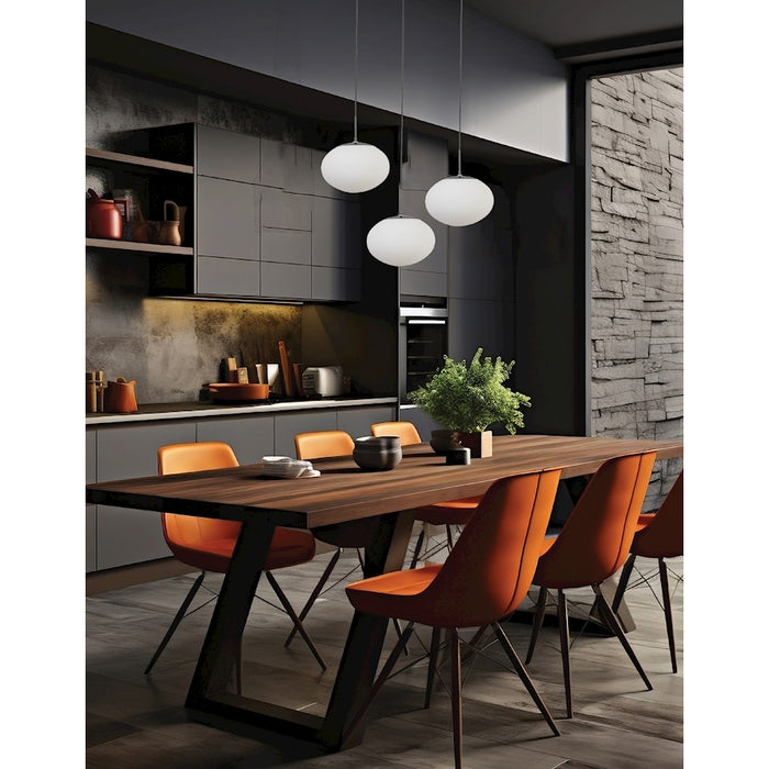 Dainolite Rachel 3 Light Pendant, Matte Black/White