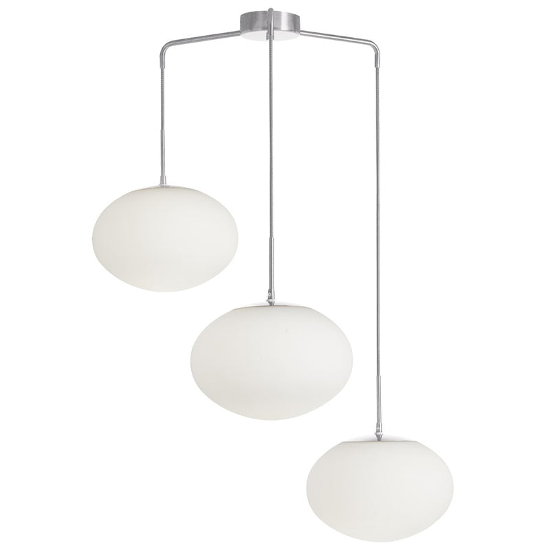 Dainolite Rachel 3 Light Pendant, Polished Chrome/White