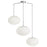Dainolite Rachel 3 Light Pendant, Polished Chrome/White - RCL-323P-PC