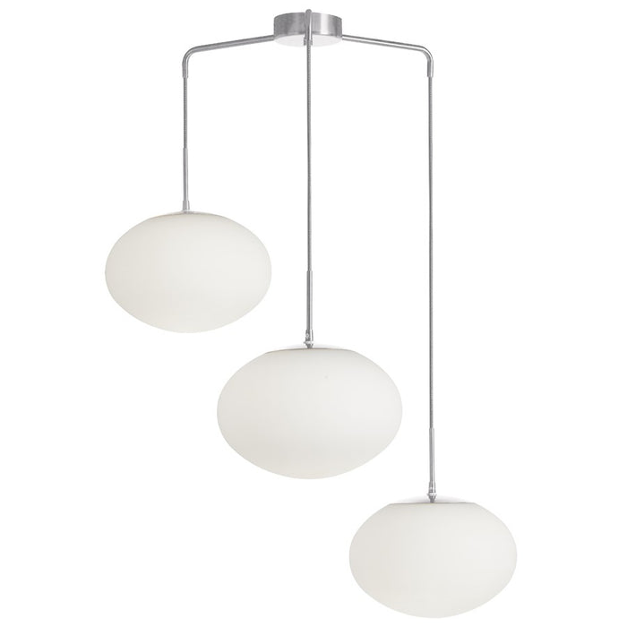 Dainolite Rachel 3 Light Pendant, Polished Chrome/White - RCL-323P-PC