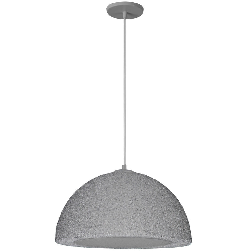 Dainolite Reese 16in 1-Light Pendant | Transitional Grey Foam and Metal | Kitchen Island & Dining Room | 16 x 16 x 8 in, Damp Rated | Model REE-161P-GRY